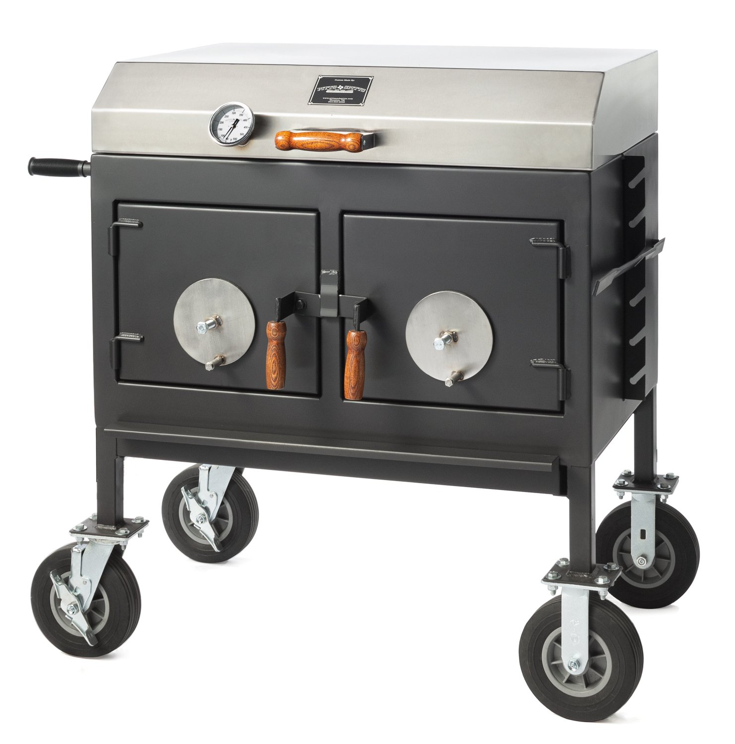Flattop Adjustable Charcoal Grill - Pitts & Spitts